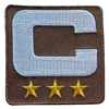 2025 Brown Captain C Patch w/ Stars Iron On Jersey Football Captains Patch Premium Embroidered Stitched