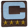 2025 Brown Captain C Patch w/ Stars Iron On Jersey Football Captains Patch Premium Embroidered Stitched