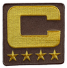 2025 Brown Captain C Patch w/ Stars Iron On Jersey Football Captains Patch Premium Embroidered Stitched