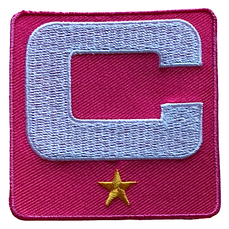 2025 Hot Pink Captain C Patch w/ Stars Iron On Jersey Football Captains Patch Premium Embroidered Stitched