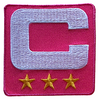 2025 Hot Pink Captain C Patch w/ Stars Iron On Jersey Football Captains Patch Premium Embroidered Stitched