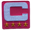 2025 Hot Pink Captain C Patch w/ Stars Iron On Jersey Football Captains Patch Premium Embroidered Stitched