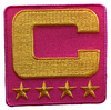 2025 Hot Pink Captain C Patch w/ Stars Iron On Jersey Football Captains Patch Premium Embroidered Stitched