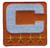 2025 Orange Captain C Patch w/ Stars Iron On Jersey Football Captains Patch Premium Embroidered Stitched