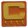 2025 Orange Captain C Patch w/ Stars Iron On Jersey Football Captains Patch Premium Embroidered Stitched