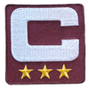 2025 Maroon Captain C Patch w/ Stars Iron On Jersey Football Captains Patch Premium Embroidered Stitched