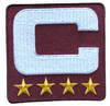 2025 Maroon Captain C Patch w/ Stars Iron On Jersey Football Captains Patch Premium Embroidered Stitched