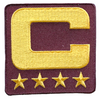 2025 Maroon Captain C Patch w/ Stars Iron On Jersey Football Captains Patch Premium Embroidered Stitched