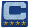 2025 Royal Blue Captain C Patch w/ Stars Iron On Jersey Football Captains Patch Premium Embroidered Stitched