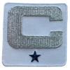 2025 White Navy Blue Metallic Silver COLOR RUSH Captain C Patch w/ Stars Iron On Jersey Football Captains Patch Premium Embroidered Stitched