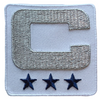 2025 White Navy Blue Metallic Silver COLOR RUSH Captain C Patch w/ Stars Iron On Jersey Football Captains Patch Premium Embroidered Stitched