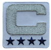 2025 White Navy Blue Metallic Silver COLOR RUSH Captain C Patch w/ Stars Iron On Jersey Football Captains Patch Premium Embroidered Stitched