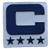 2025 White Navy Blue Metallic Silver COLOR RUSH Captain C Patch w/ Stars Iron On Jersey Football Captains Patch Premium Embroidered Stitched