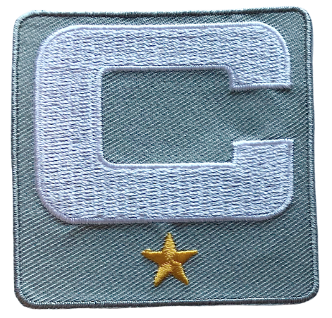 2025 Gray Captain C Patch w/ Stars Iron On Jersey Football Captains Patch Premium Embroidered Stitched