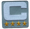2025 Gray Captain C Patch w/ Stars Iron On Jersey Football Captains Patch Premium Embroidered Stitched
