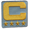 2025 Gray Captain C Patch w/ Stars Iron On Jersey Football Captains Patch Premium Embroidered Stitched