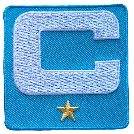 2025 Light Blue Captain C Patch w/ Stars Iron On Jersey Football Captains Patch Premium Embroidered Stitched