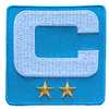 2025 Light Blue Captain C Patch w/ Stars Iron On Jersey Football Captains Patch Premium Embroidered Stitched