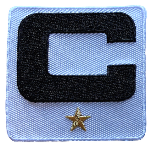 2025 White Black Metallic Gold COLOR RUSH Captain C Patch w/ Stars Iron On Jersey Football Captains Patch Premium Embroidered Stitched