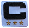2025 White Black Metallic Gold COLOR RUSH Captain C Patch w/ Stars Iron On Jersey Football Captains Patch Premium Embroidered Stitched