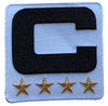 2025 White Black Metallic Gold COLOR RUSH Captain C Patch w/ Stars Iron On Jersey Football Captains Patch Premium Embroidered Stitched