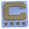 2025 White Black Metallic Gold COLOR RUSH Captain C Patch w/ Stars Iron On Jersey Football Captains Patch Premium Embroidered Stitched