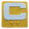 2025 Yellow Gold Captain C Patch w/ Stars Iron On Jersey Football Captains Patch Premium Embroidered Stitched