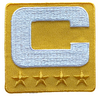 2025 Yellow Gold Captain C Patch w/ Stars Iron On Jersey Football Captains Patch Premium Embroidered Stitched
