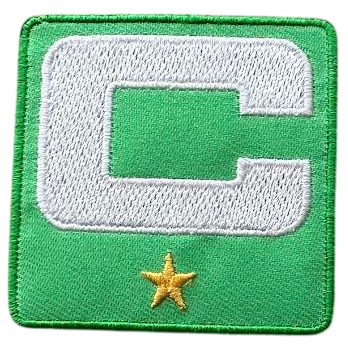 2025 Kelly Green Captain C Patch w/ Stars Iron On Jersey Football Captains Patch Premium Embroidered Stitched