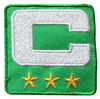 2025 Kelly Green Captain C Patch w/ Stars Iron On Jersey Football Captains Patch Premium Embroidered Stitched