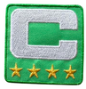 2025 Kelly Green Captain C Patch w/ Stars Iron On Jersey Football Captains Patch Premium Embroidered Stitched