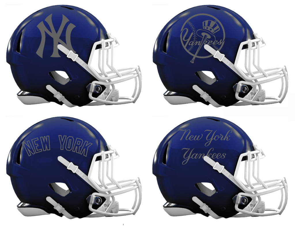 New York Yankees Custom Concept Navy Blue Mini Riddell Speed Football Helmet - SportsJewelryProShop