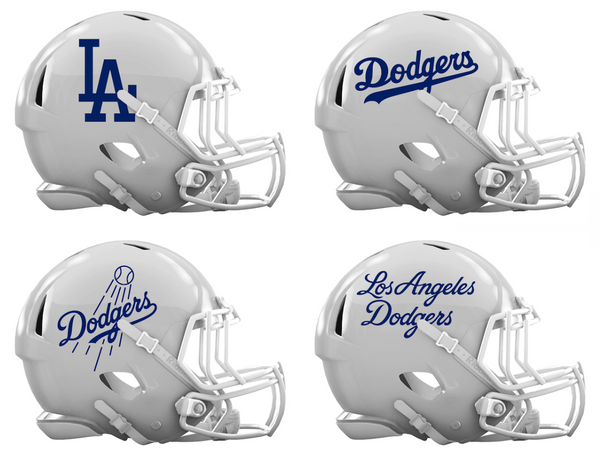 Los Angeles Dodgers Custom Concept White Mini Riddell Speed Football Helmet - SportsJewelryProShop