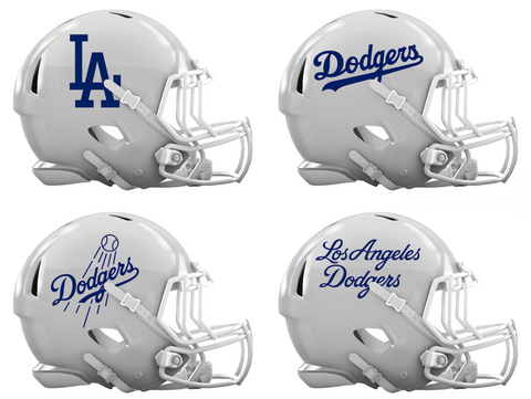 Los Angeles Dodgers Custom Concept White Mini Riddell Speed Football Helmet - SportsJewelryProShop