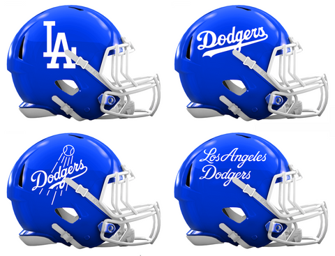Los Angeles Dodgers Custom Concept Royal Blue Mini Riddell Speed Football Helmet - SportsJewelryProShop