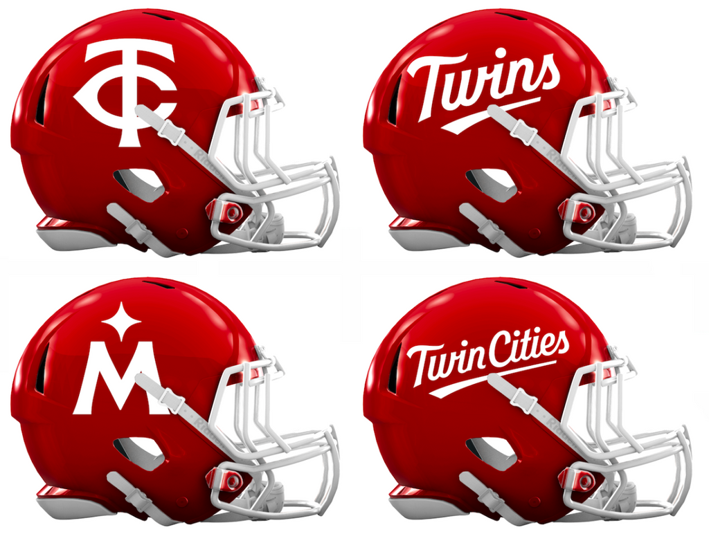 Minnesota Twins Custom Concept Red Mini Riddell Speed Football Helmet