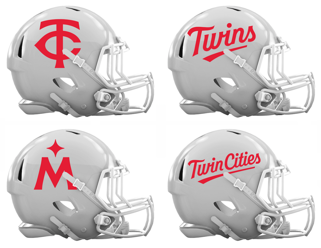 Minnesota Twins Custom Concept White Mini Riddell Speed Football Helmet