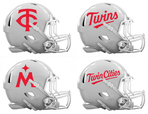 Minnesota Twins Custom Concept White Mini Riddell Speed Football Helmet - SportsJewelryProShop