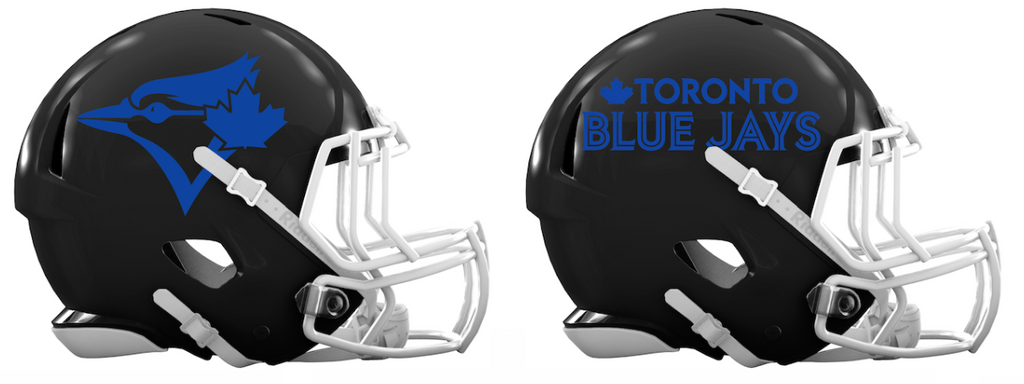Toronto Blue Jays Custom Concept Black Mini Riddell Speed Football Helmet - SportsJewelryProShop