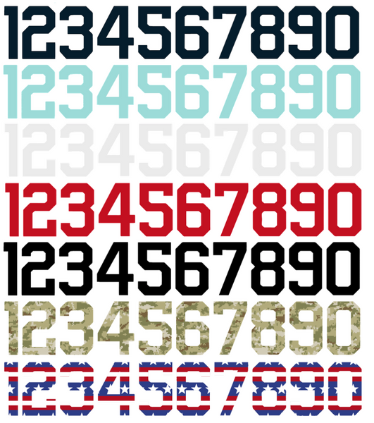 Seattle Kraken Helmet Jersey Style Vinyl Number Decal Sheet Set of 50 #0-9 - Pick Color & Size