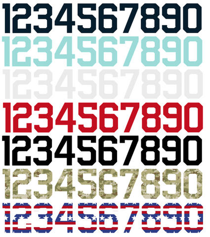 Seattle Kraken Helmet Jersey Style Vinyl Number Decal Sheet Set of 50 #0-9 - Pick Color & Size