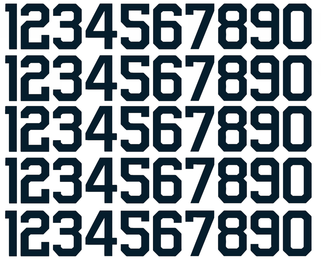 Seattle Kraken Helmet Jersey Style Vinyl Number Decal Sheet Set of 50 #0-9 - Pick Color & Size