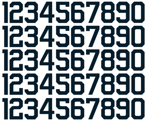 Seattle Kraken Helmet Jersey Style Vinyl Number Decal Sheet Set of 50 #0-9 - Pick Color & Size