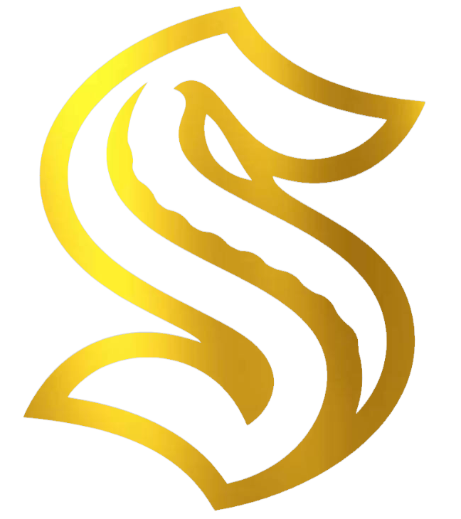 Seattle Kraken GOLD CHROME MIRROR Team Logo Premium DieCut Vinyl Decal PICK SIZE