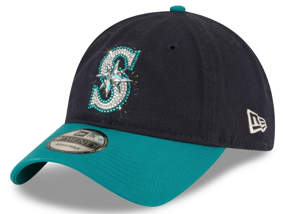 Seattle Mariners Swarovski Crystal Bling Womens Teal New Era Adjustable Hat