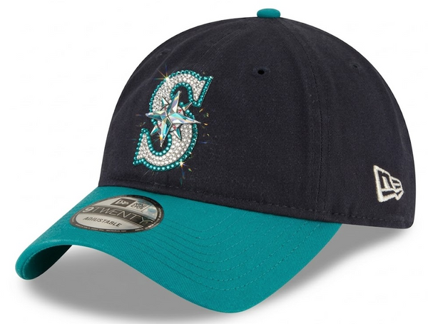 Seattle Mariners Swarovski Crystal Bling Womens Teal New Era Adjustable Hat