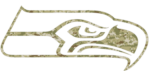 Seattle Seahawks Salute to Service Alternate Logo Camouflage Camo Vinyl Decal PICK SIZE