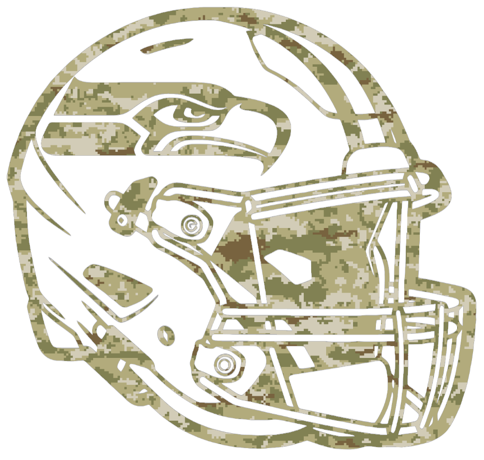 Seattle Seahawks Football Helmet Salute to Service Camouflage Camo Vinyl Decal PICK SIZE