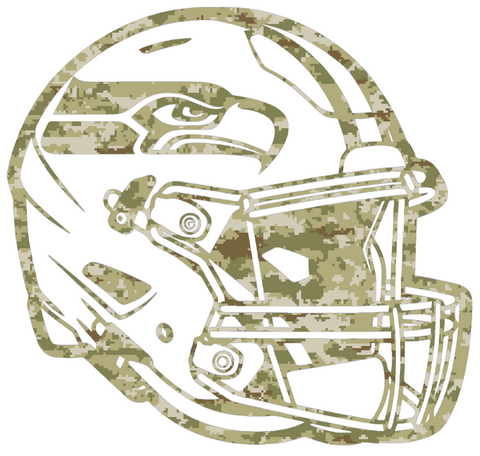 Seattle Seahawks Football Helmet Salute to Service Camouflage Camo Vinyl Decal PICK SIZE