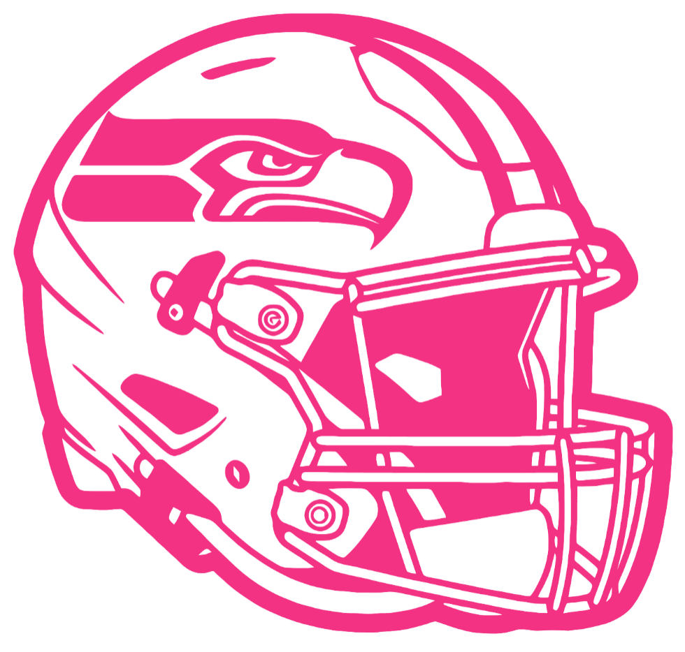 Seattle Seahawks HOT PINK Football Helmet Premium DieCut Vinyl Decal PICK SIZE